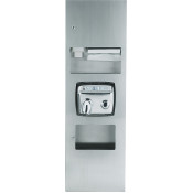 Встраиваемый блок с сушилкой для рук, диспенсерами для мыла и бумажных полотенец, контейнером для мусора Nofer Compact 12019.S матовый