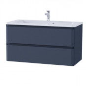 Тумба с раковиной подвесная Аква Родос Акцент 100 синий матовый