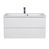 Тумба с раковиной подвесная Аква Родос Акцент 100 белая