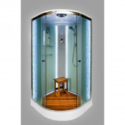 Душевая кабина Deto EM1580 с LED-подсветкой и гидромассажем