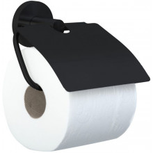 Держатель для туалетной бумаги с крышкой Nofer Niza 16858.N черный