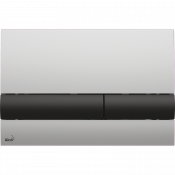 Клавиша смыва AlcaPlast Basic M1712-8, хром - черная/матовая