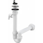 Сифон трубчатый с нержавеющей peшeткой DN70 и штуцером AlcaPlast A810-DN40