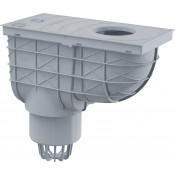 Ливнеотвод 300×155/110 мм, сток – прямой, серый AlcaPlast AGV1S