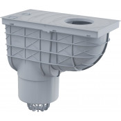 Ливнеотвод 300×155/125 мм, сток – прямой, серый AlcaPlast AGV2S