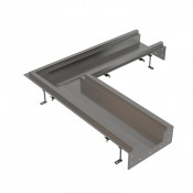 Промышленный коробчатый желоб угловой из нержавеющей стали AISI 316L AlcaPlast APR1-1202