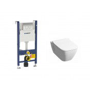 Подвесной унитаз с инсталляцией комплект Geberit Duofix 458.124.21.1+KERAMAG SMYLE 205570000+571540000