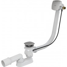 Сифон для ванны с напуском воды через перелив для ванн с толстыми стенками, хром AlcaPlast A565CRM3-120