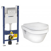 Подвесной унитаз с инсталляцией комплект Geberit Сет Duofix 458.124.21.1   Gustavsberg Hygienic Flush 5G84HR01