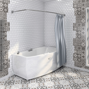 Карниз для шторы на ванну Радомир Аризона фронтально-угловой хром 1-12-2-0-0-018