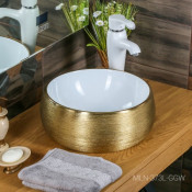 Раковина накладная Melana MLN-A373L-GGW золото