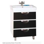 Тумба с раковиной Misty Жасмин 70 с 3 ящиками, плёнка