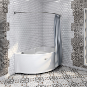 Карниз для шторы на ванну Радомир Модерна хром 1-12-2-0-0-214