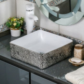 Раковина накладная Melana MLN-A430BF-GSW серебро