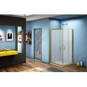 Душевой уголок Good Door JAZZE CR -90 стекло Grape бронзовый профиль 6 мм