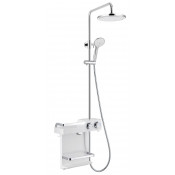 Душевая стойка Gllon с полкой и изливом (цвет белый) SF1701LW-S