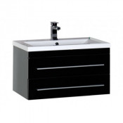 Тумба с раковиной Aquanet Верона 75 черный 180174 + 204118