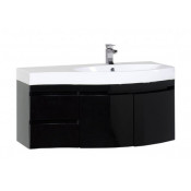 Тумба с раковиной Aquanet Опера 115 R черный 169655+169399