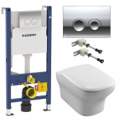 Подвесной унитаз с инсталляцией комплект Geberit 458.124.21.1 + Jacob Delafon Vox EDM102-00/E20142-00