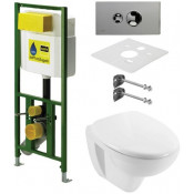 Подвесной унитаз с инсталляцией комплект Jacob Delafon Patio E4187 + Viega 660321