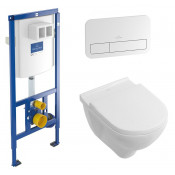 Подвесной унитаз с инсталляцией комплект Villeroy Boch O.Nova 56601001P   9M38S101 92246100 92249068