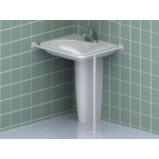 Поручень для инвалидов Инва для раковины угловой с доп. опорой на пол левый ПР-05.08.735.645.800.Н