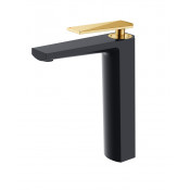 Набортный смеситель Gllon для раковины/кухни (цвет черный/золото) 117 2001ST 