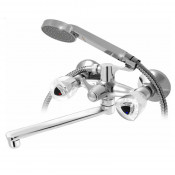 Смеситель ВАРИОН Хром (арт.1015142) для ванны коротк. плоск. излив 200мм с акс.