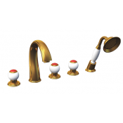 Смеситель на борт ванны Радомир Бурже золото 1-27-3-0-0-622