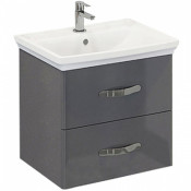 Тумба-умывальник Comforty Рим-60 серая с раковиной Comforty XD-S60 (без ножек)