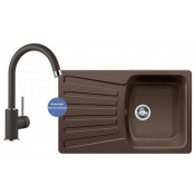 Комплект мойка Blanco Nova 45 S и смеситель Blanco Mida Silgranit, кофе 515015M2