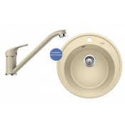 Комплект мойка Blanco Riona 45 и смеситель Blanco Daras Silgranit, шампань 521400D2