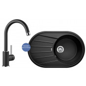 Комплект мойка Blanco Tamos 45 S и смеситель Blanco Mida Silgranit, антрацит 521390M2