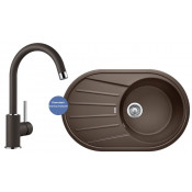 Комплект мойка Blanco Tamos 45 S и смеситель Blanco Mida Silgranit, кофе 521395M2