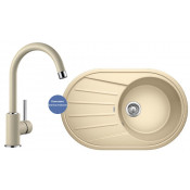 Комплект мойка Blanco Tamos 45 S и смеситель Blanco Mida Silgranit, шампань 521394M2