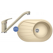 Комплект мойка Blanco Tamos 45 S и смеситель Blanco Daras Silgranit, шампань 521394D2