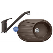 Комплект мойка Blanco Tamos 45 S и смеситель Blanco Daras Silgranit, кофе 521395D2