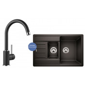 Комплект мойка Blanco Legra 6 S Compact и смеситель Blanco Maida Silgranit, антрацит 521302M2