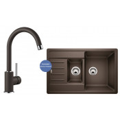 Комплект мойка Blanco Legra 6 S Compact и смеситель Blanco Maida Silgranit, кофе 521307M2