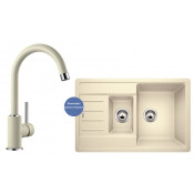 Комплект мойка Blanco Legra 6 S Compact и смеситель Blanco Maida Silgranit, жасмин 521305M2