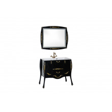 Комплект мебели Aquanet Виктория 90 черный/золото