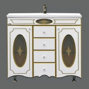 Тумба с раковиной Misty Монако 120 с 4 ящиками, цвет белый