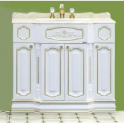 Тумба с раковиной Misty Астория Gold 105 прямая, цвет белый глянцевый