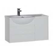 Тумба с раковиной Aquanet Лайн 90 L белый 164936+165033