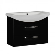 Тумба с раковиной Акватон Ария 80 М 1A1408K0AA950 черный глянец