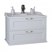 Тумба с раковиной Акватон Леон 80 1A1863K0LBPS0 дуб белый