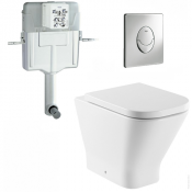 Приставной унитаз с бачком и кнопкой Roca Gap 347477000 + Grohe 38895000 GD2