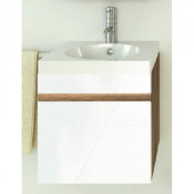 Тумба-умывальник Comforty Диана-50 подвесная эбони светлый раковиной Ringo50 F01