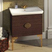 Тумба-умывальник Comforty Римини-80 венге с раковиной Comforty XD-S80 (без ножек)