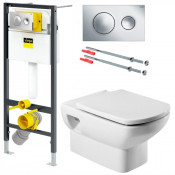 Подвесной унитаз с инсталляцией комплект Viega Prevista Dry 792855+Roca Dama Senso 346517000 Микролифт